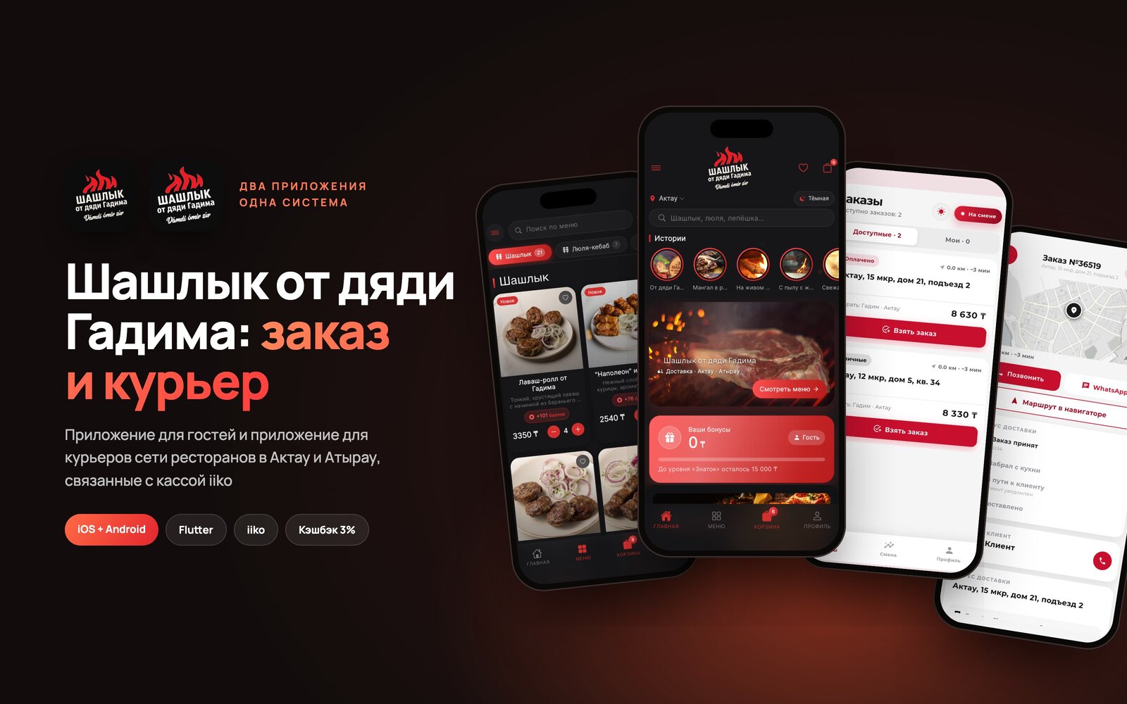 GADIM: приложение для гостей и приложение для курьеров, проект A-LUX